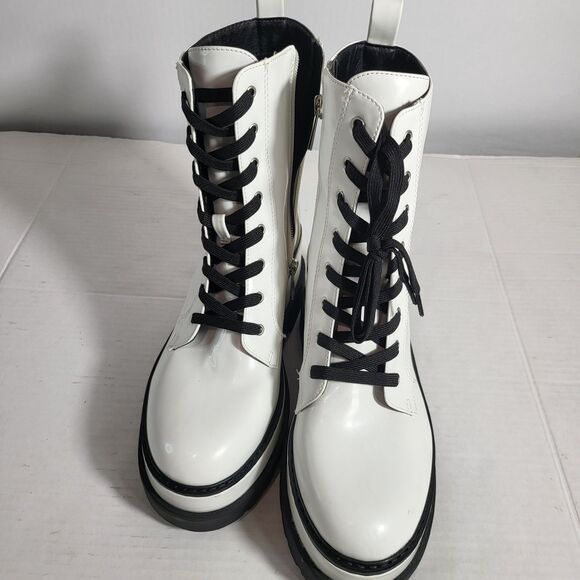 Jessica Simpson Women Imelda Platform Combat Boot White Sz 8 - Picture 3 of 6